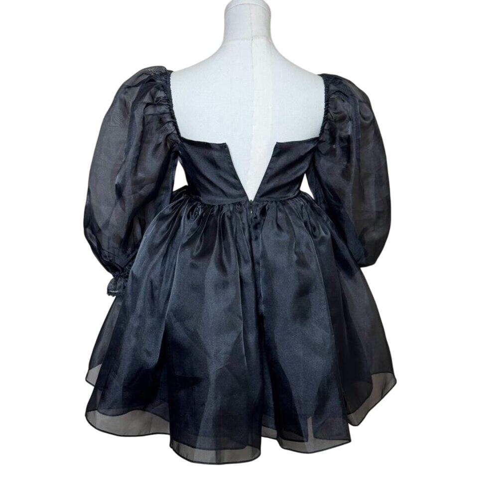 Selkie The Caviar Puff Dress – Black – XS - Picture 12 of 13